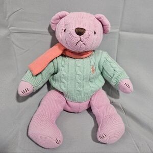 Vtg Y2K 2004 Polo Ralph Lauren Colorful Plush Bear Stuffed Toy Collectible Logo